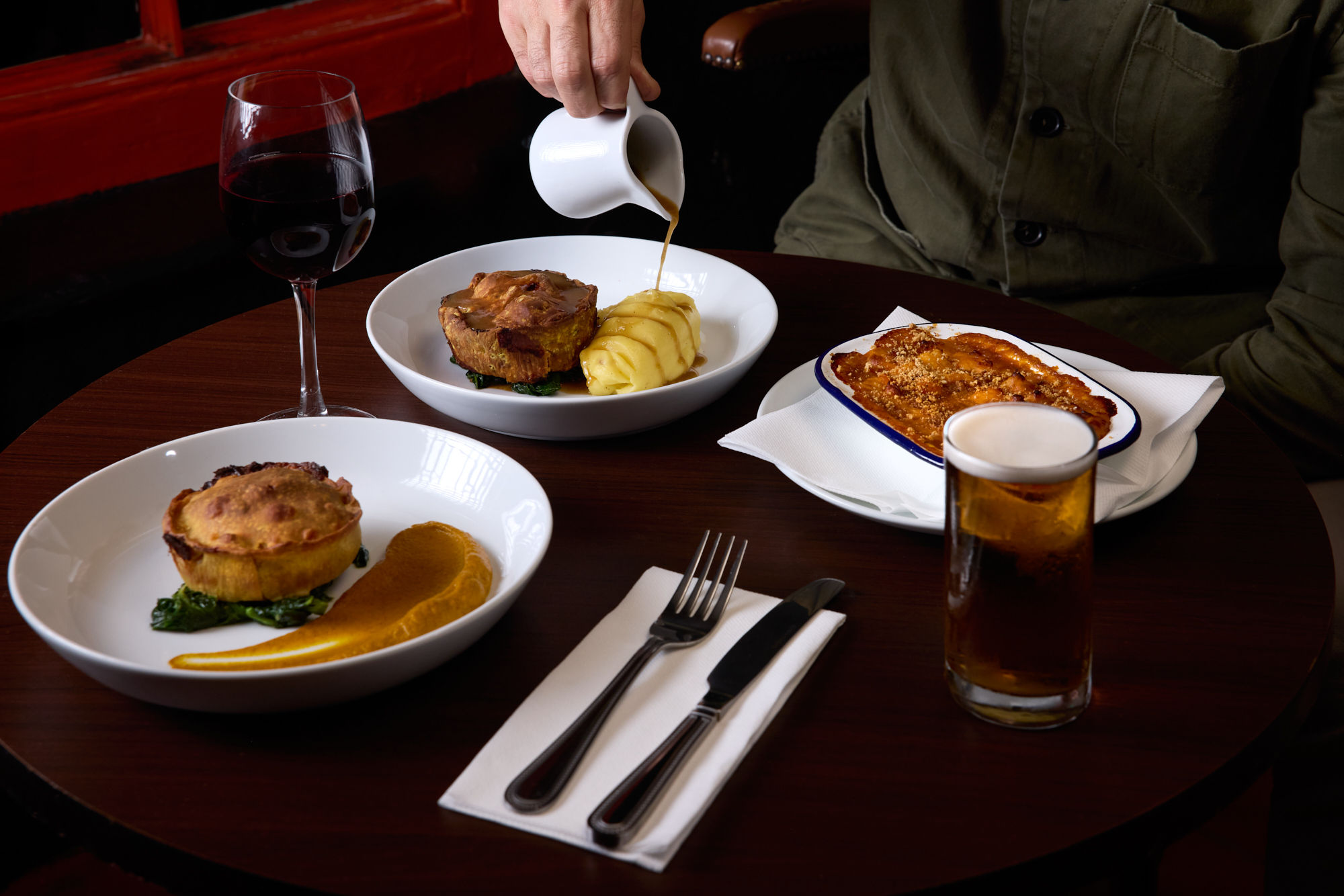 Pies at The WIndmill pub in Brighton 
