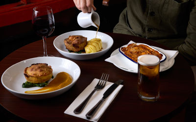 Pies at The WIndmill pub in Brighton