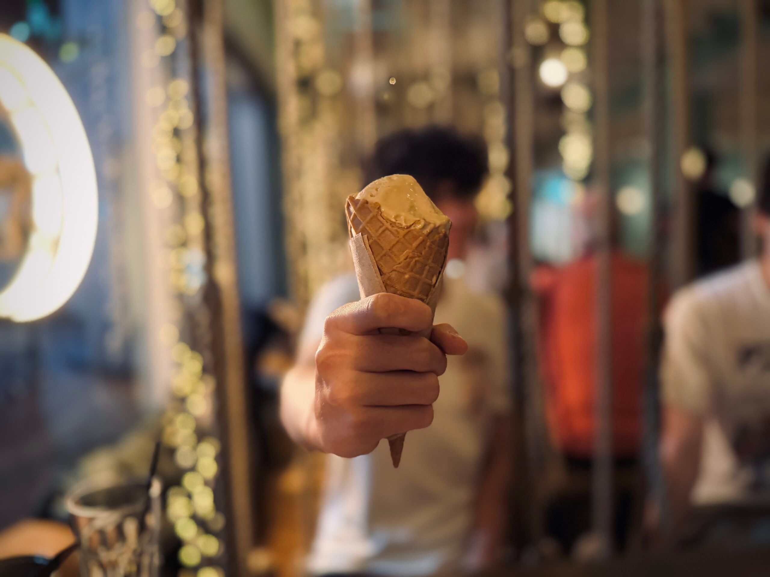 teenager holding ice cream