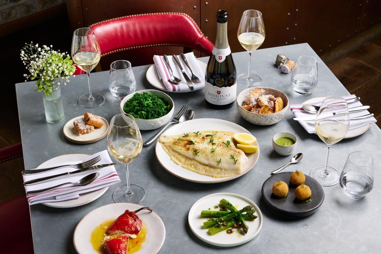 delicious food on a meta table at Rathfinny wine estate.