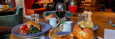 side shot of the table laid out with Sunday Roast