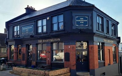 the Hartington Pub in Hanover, exterior of pub, black