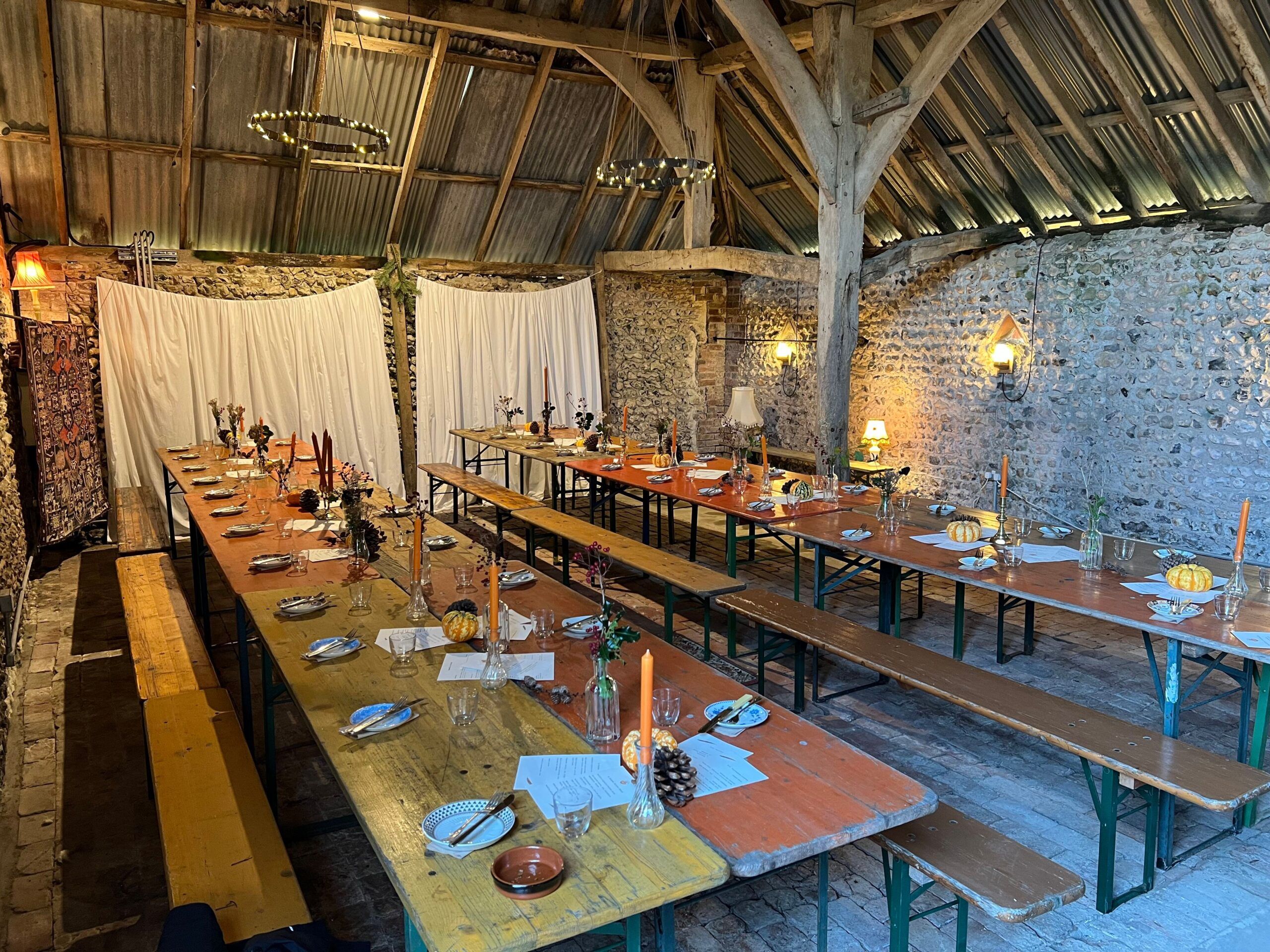 interior shot of the secret woodfire barn