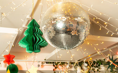 Gliterball and Christmas tree decoration at Sea Lanes Brighton - Christmas Party Guide for Brighton