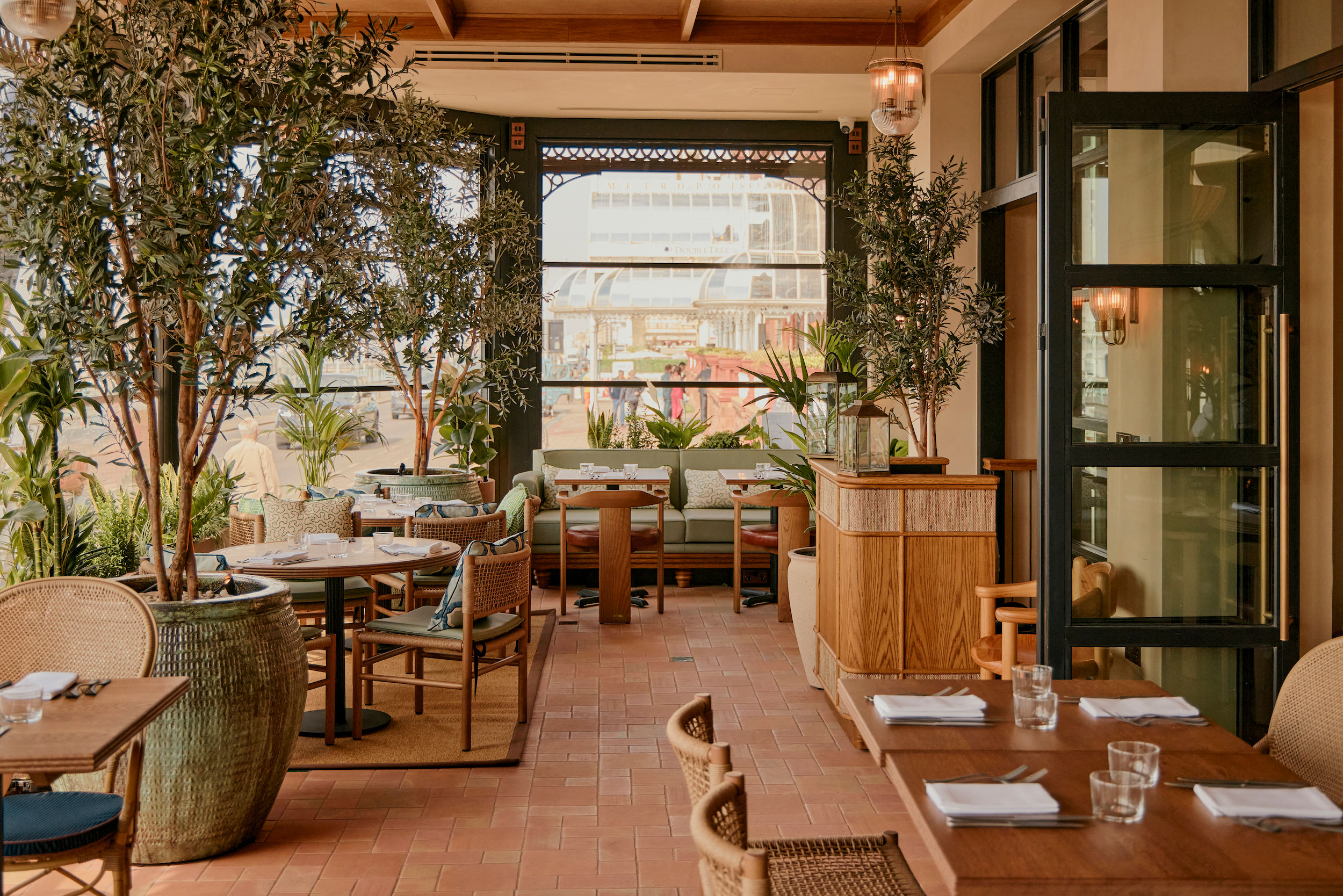 Terrace at The Salt Room . Close up of a corner, plants