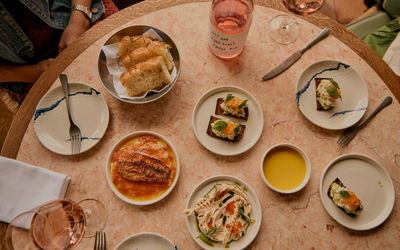 Sharing plates at The Salt Room Brighton, aerial picture
