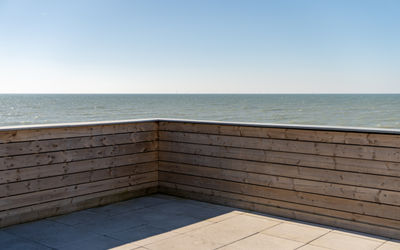 A blank canvas - an empty terrace overlooking the sea at Sea Lanes brighton