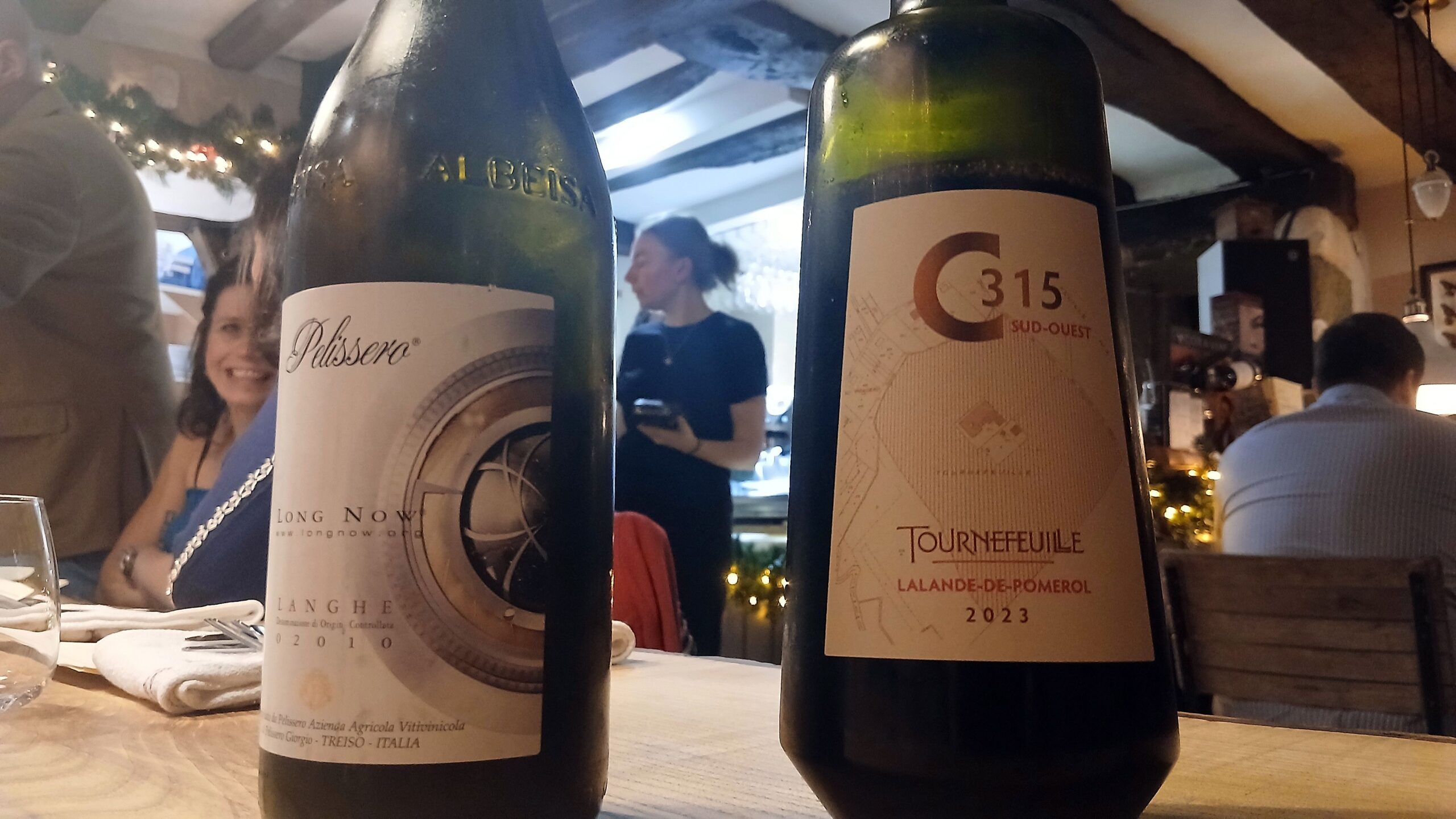 close up shot of the two bottles of wine