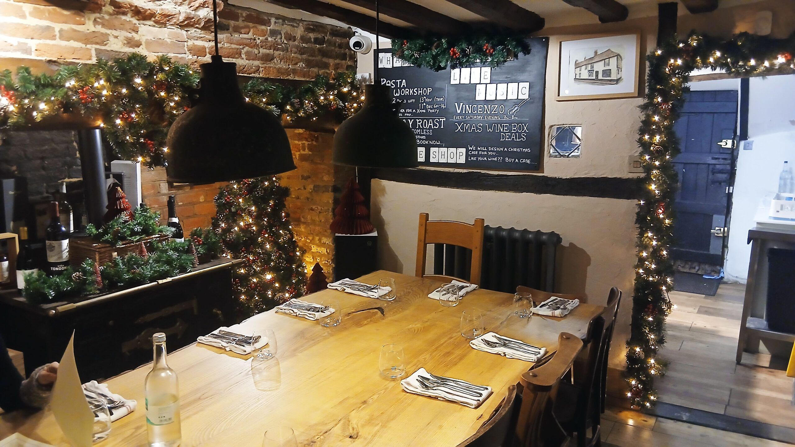 shot of the wooden table