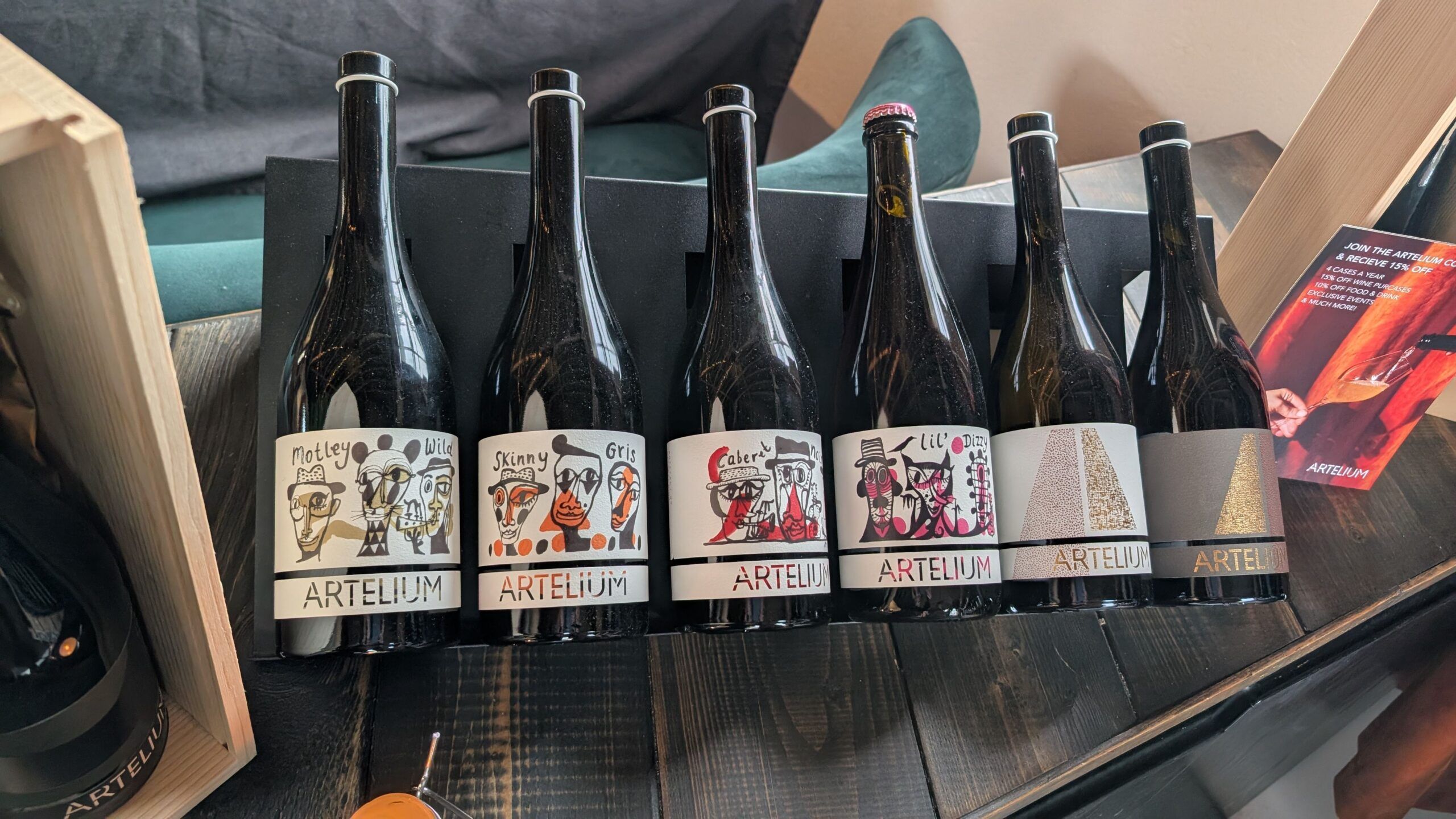 six bottles of Artelium Wine
