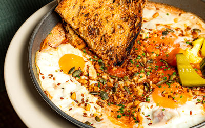 shakshuka dish at Sea Lanes Brighton - BBQ style by Wood X Coal