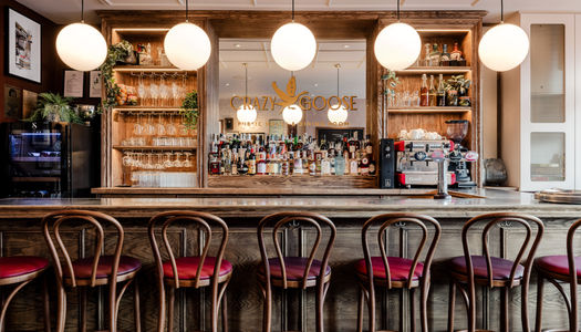 The Crazy Goose in Brighton - Barstools sitting opposite the bar