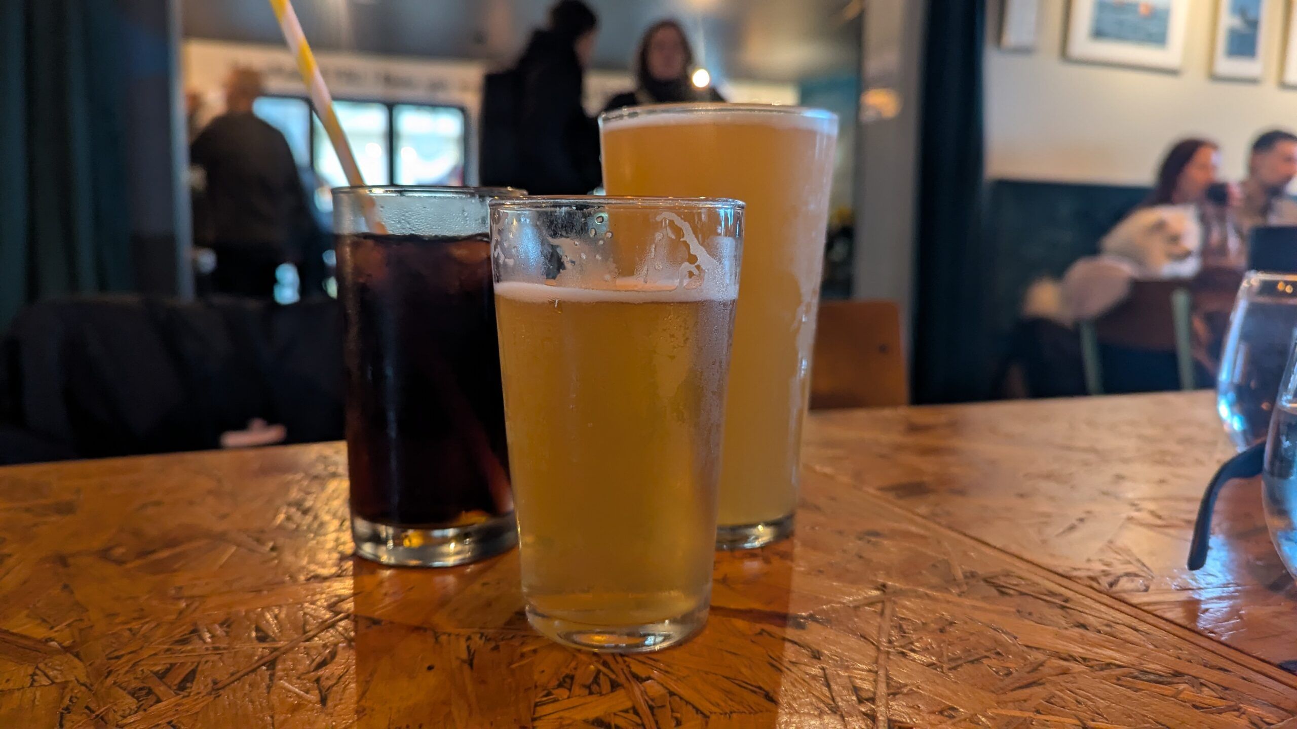 three drinks on the table
