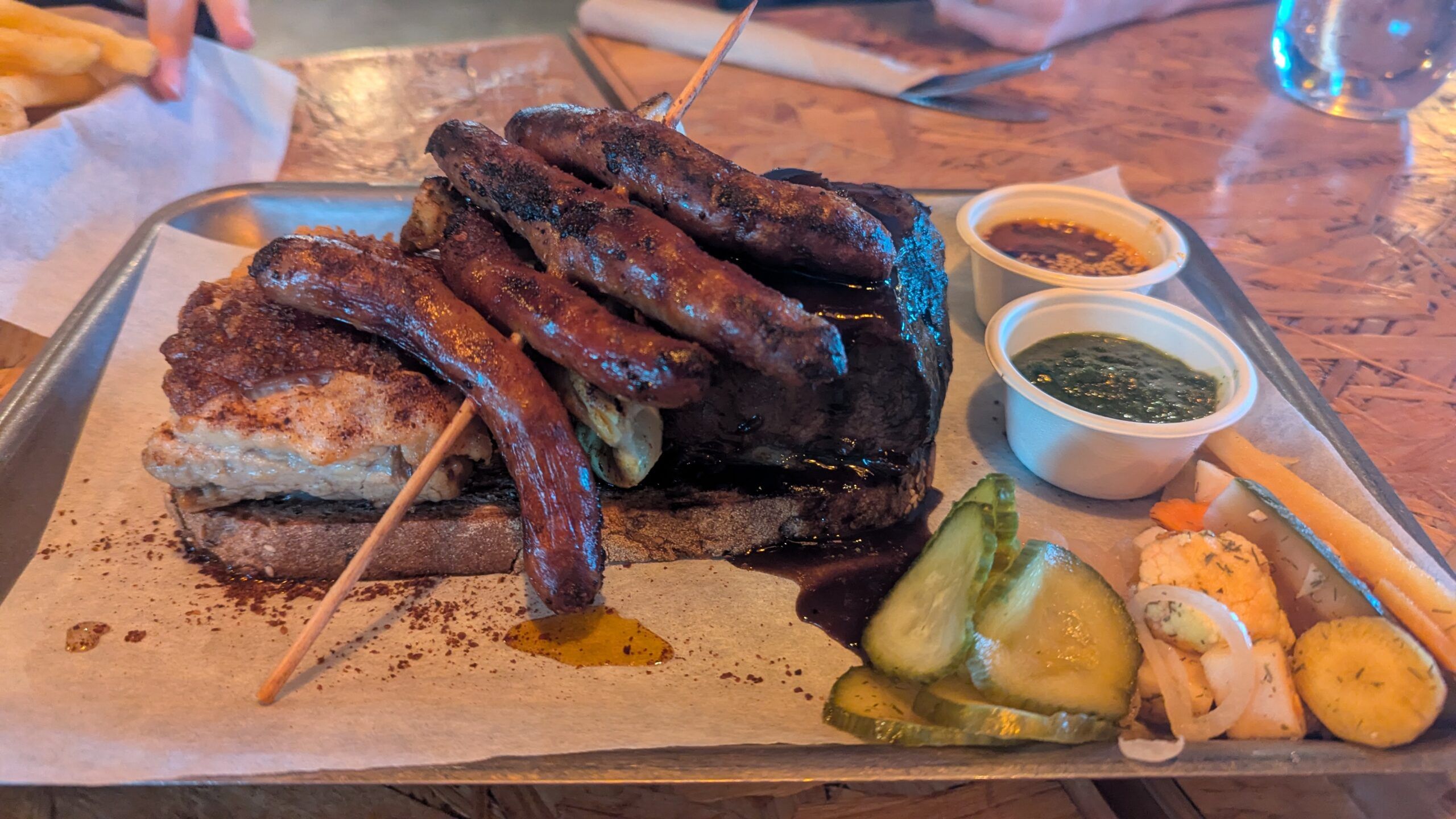 mixed grill with sauces