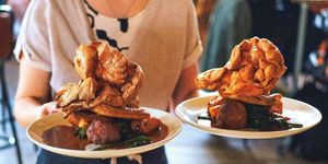 holding sunday roasts on the plate