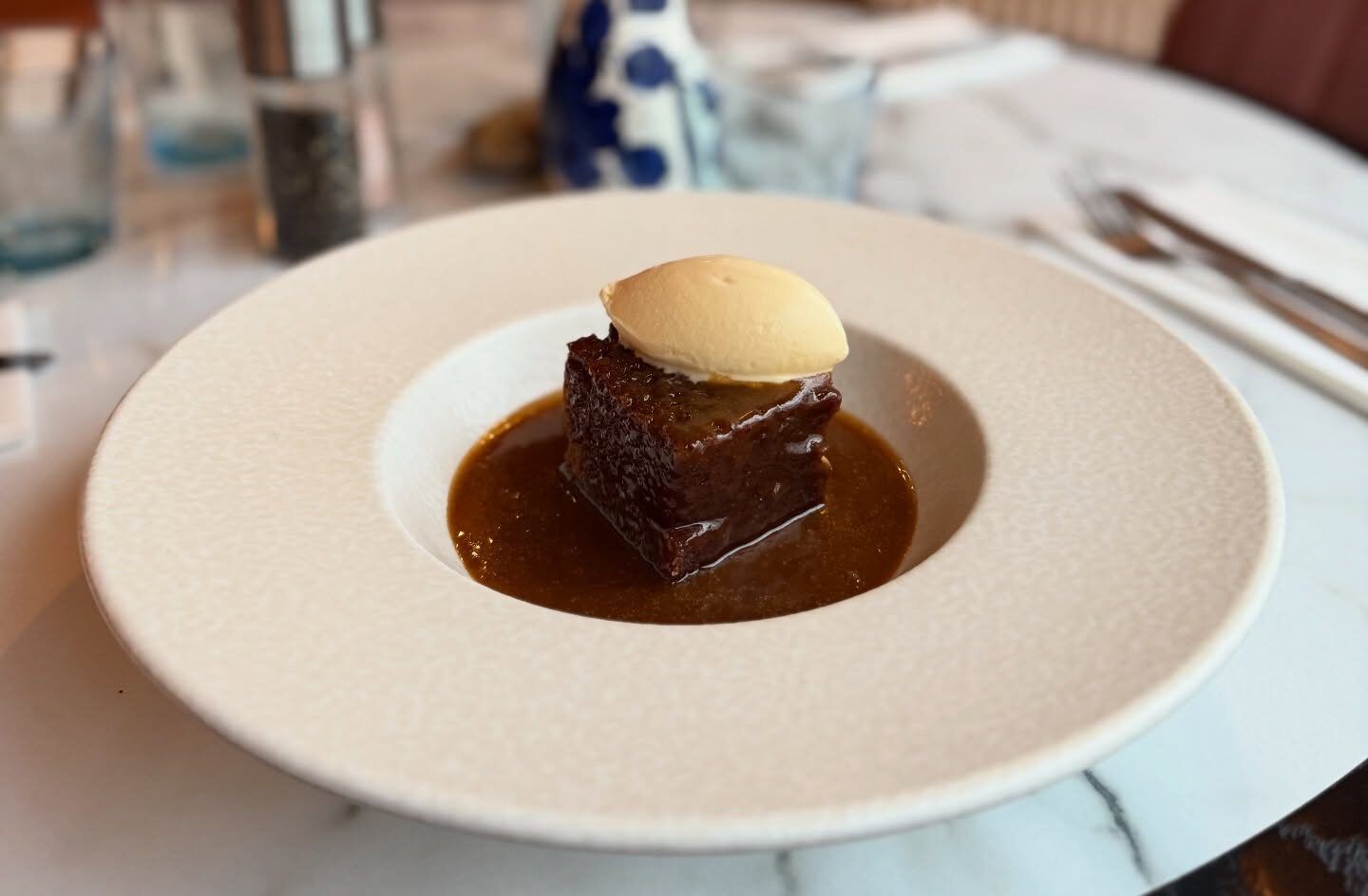 brownie with piece of ice cream