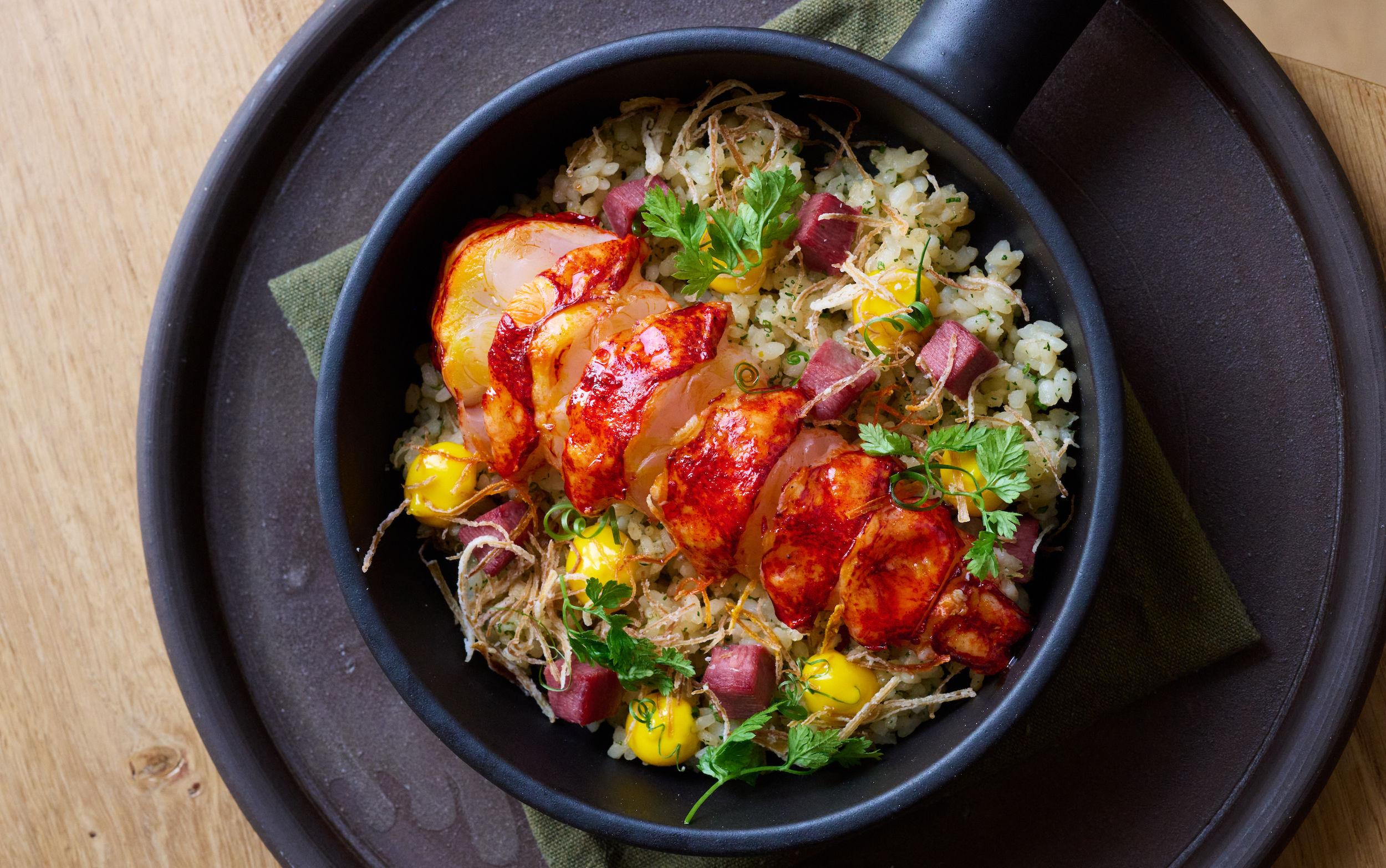 colourful lobster dish at Michelin Star restaurant in Hove 