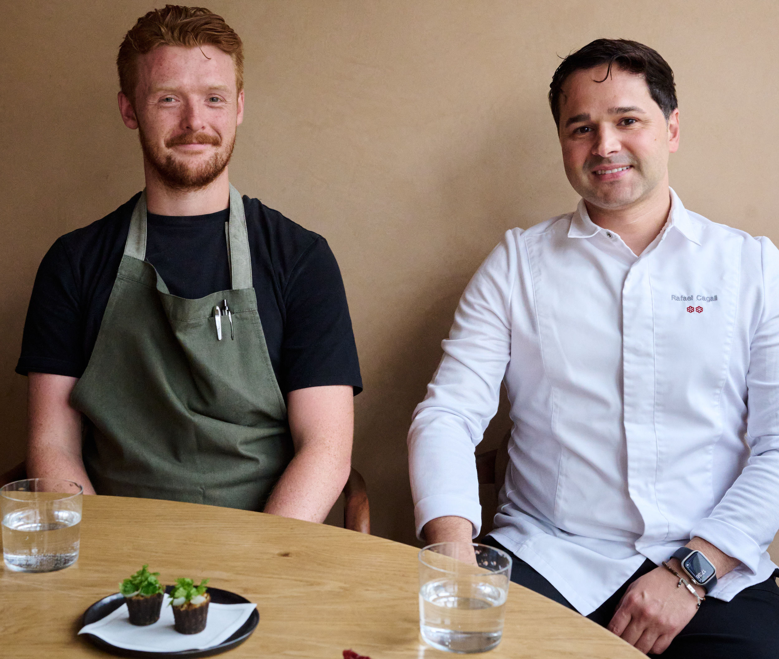 Ewan and Rafael at Maré restaurant in Hove. Michelin Star Brighton