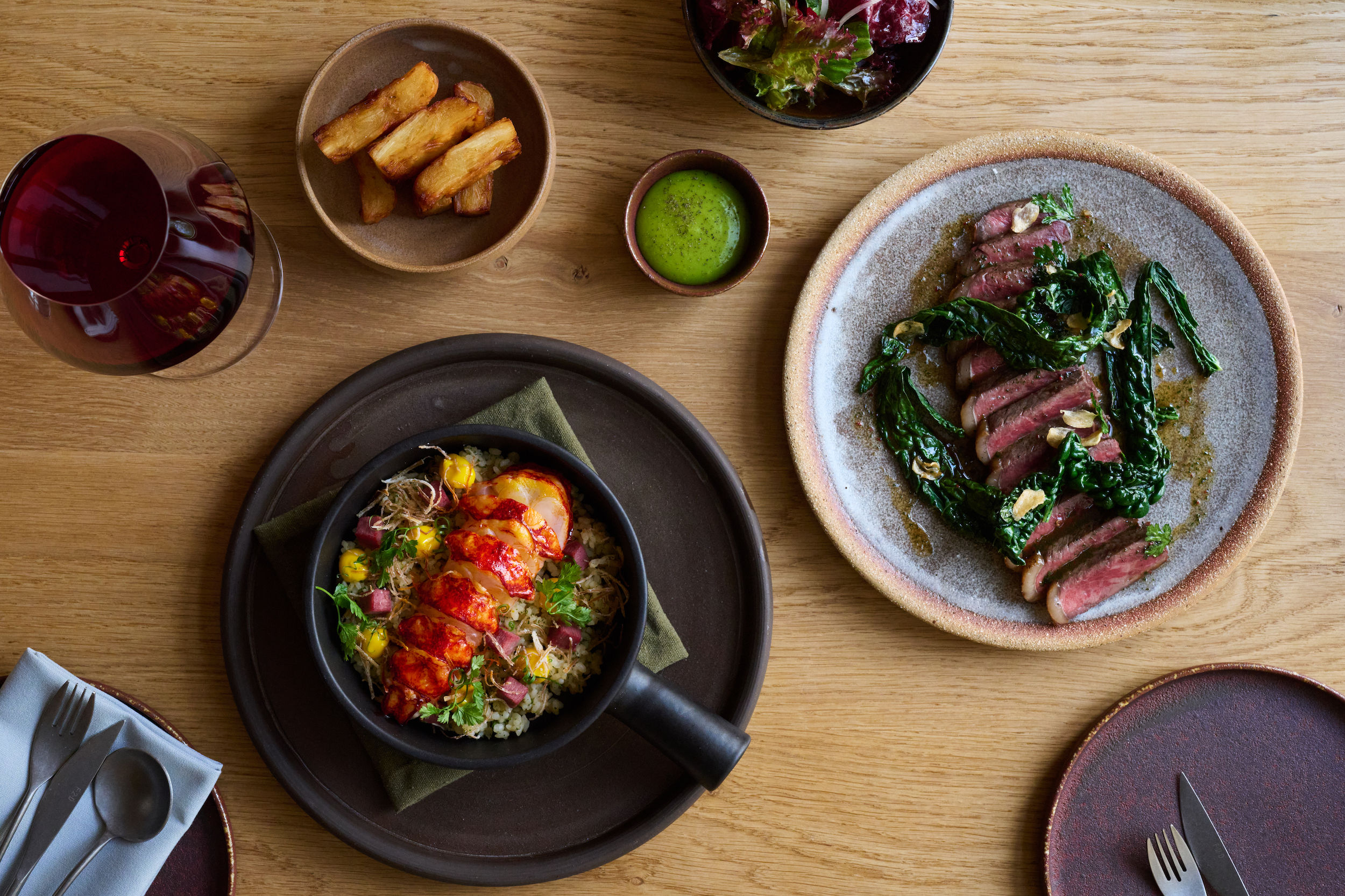 A selection of colourful dishes at Maré restaurant