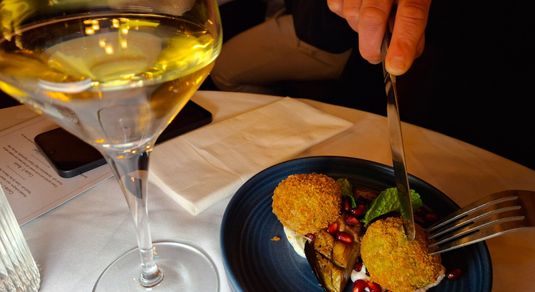 Moroccan-style chickpea falafel with a crisp shell and soft, fluffy centre