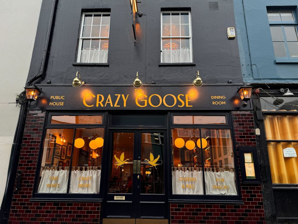 the black facade of the Crazy Goose in Brighton, located on Boyce Street, part of the Black Rock Group.