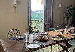 breakfast set on the table at villa loredana