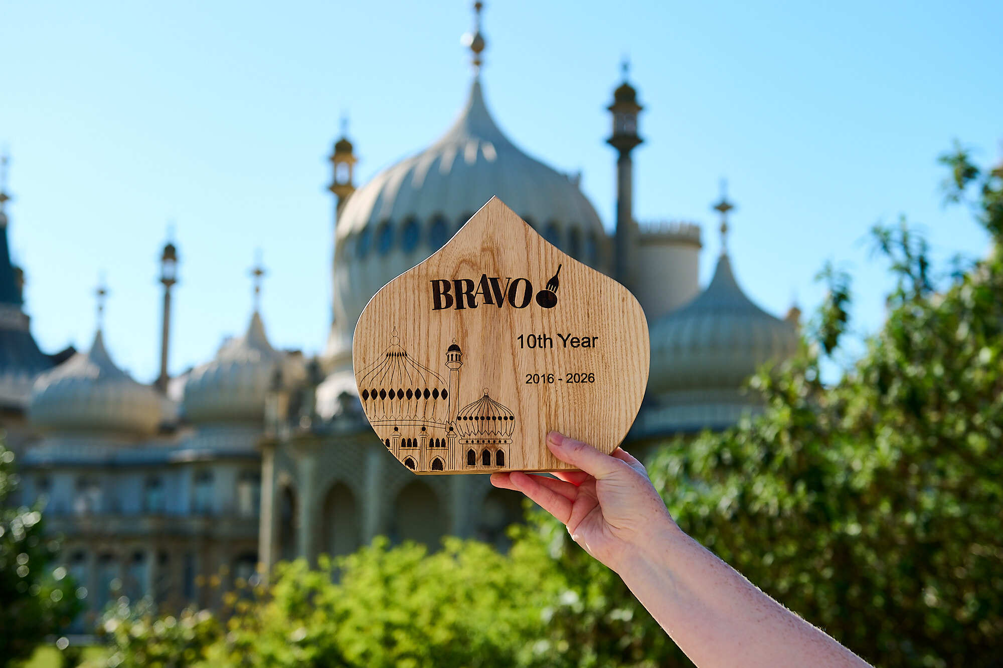 A picture of the BRAVO Ten Year Trophy. BRAVOS are teh biggest celebration of food and drink across Sussex.