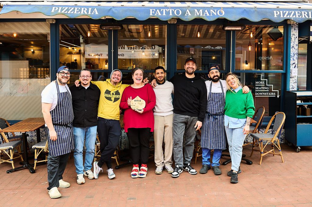 Best Value Brighton - Fatto A Mano in Brighton and Hove. Neopolitan style pizza - great value, cheap eats in Brighton. The Fatto A Mano team enjoying their BRAVO trophy - winners in 2026.