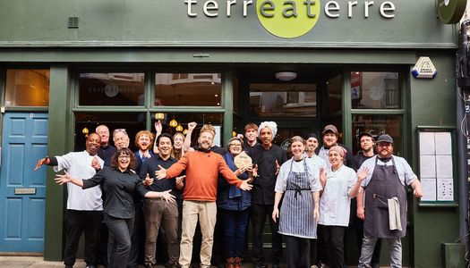 The Best Brighton Restaurant in 2026 - The BRAVO 2026 Award Winners. terre a terre in Brighton's Lanes wins the 2026 BRAVOs. Pictured, the team celebrating their win outside the restaurant. The No.1 Best Restaurant in Brighton - Locals favourite. Public vote. 3rd in the Best Hospitality Team