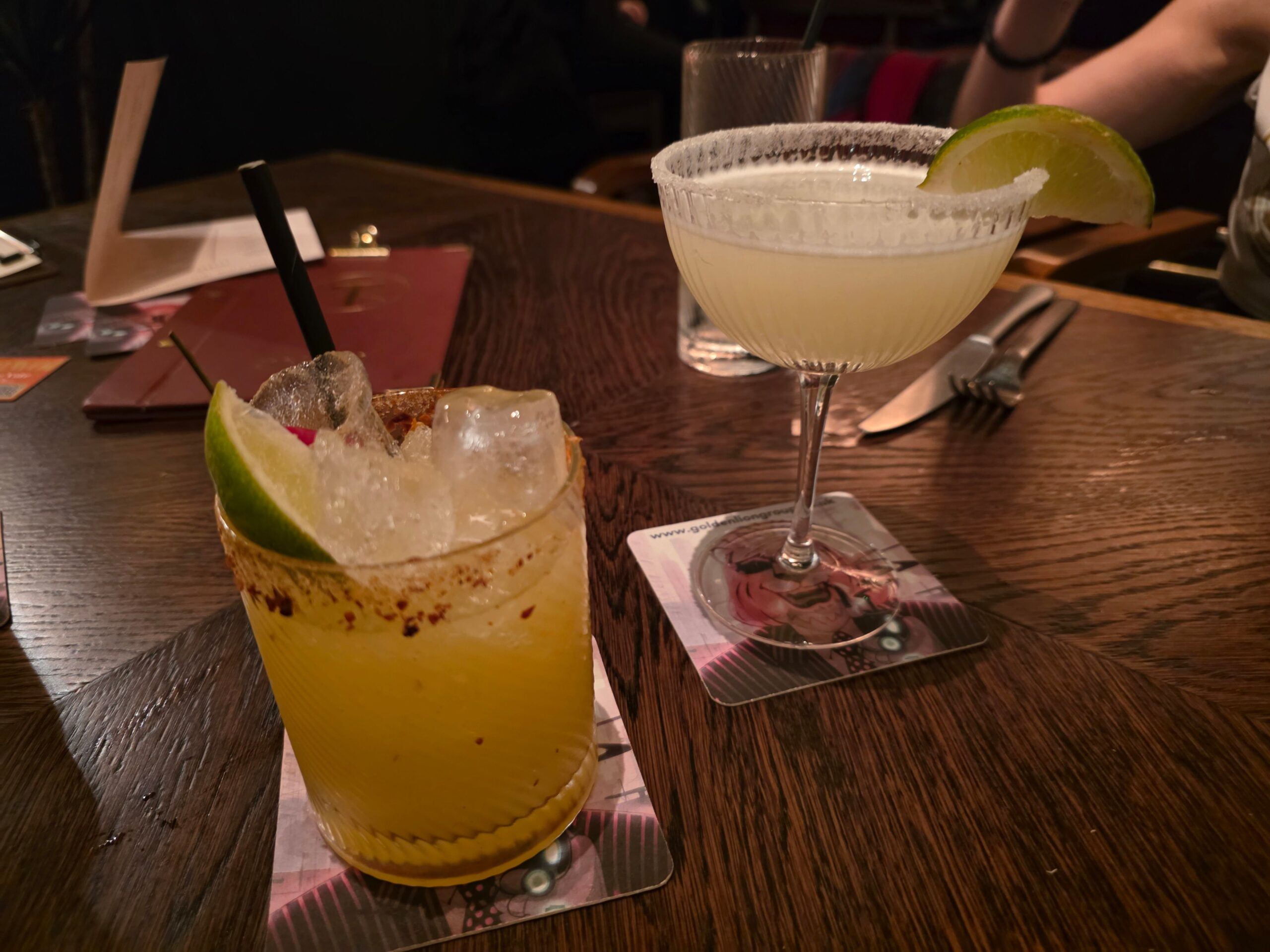 two cocktails on the table