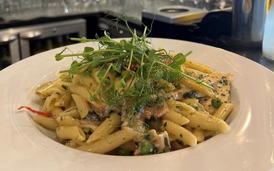 pasta dish at La Piazza, Italian and Mediterranean restaurant