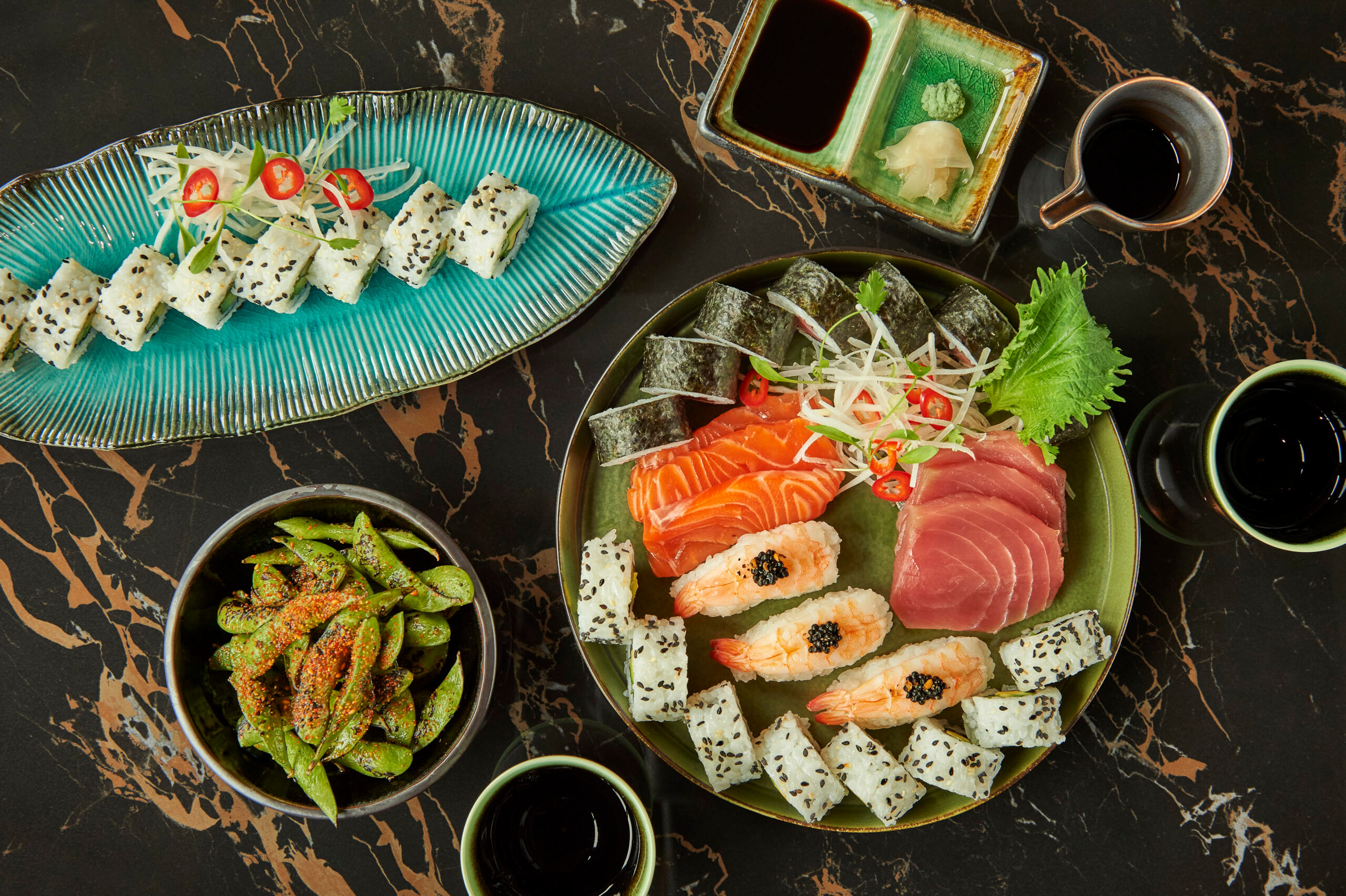 salmon, sashimi - Japanese inspired food. Pop up at Malmaison, Brighton Marina 