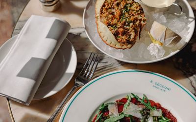 crab seafood dish at Cecconi's. Seafront restaurant, part of Brighton Beach House which is Soho House