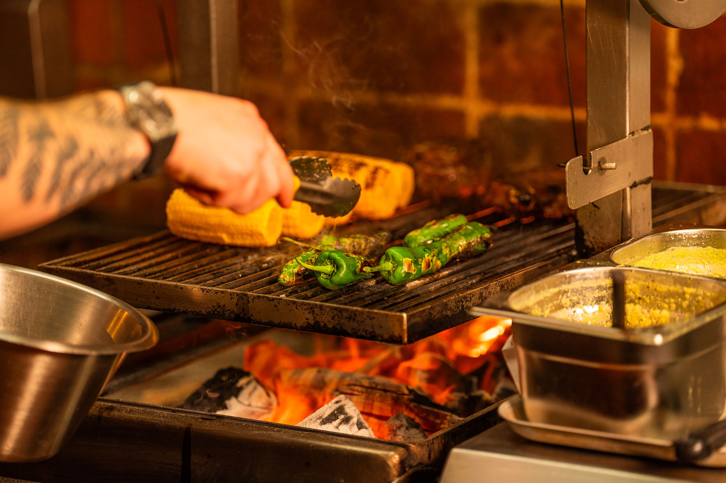 food being cooked on the grill