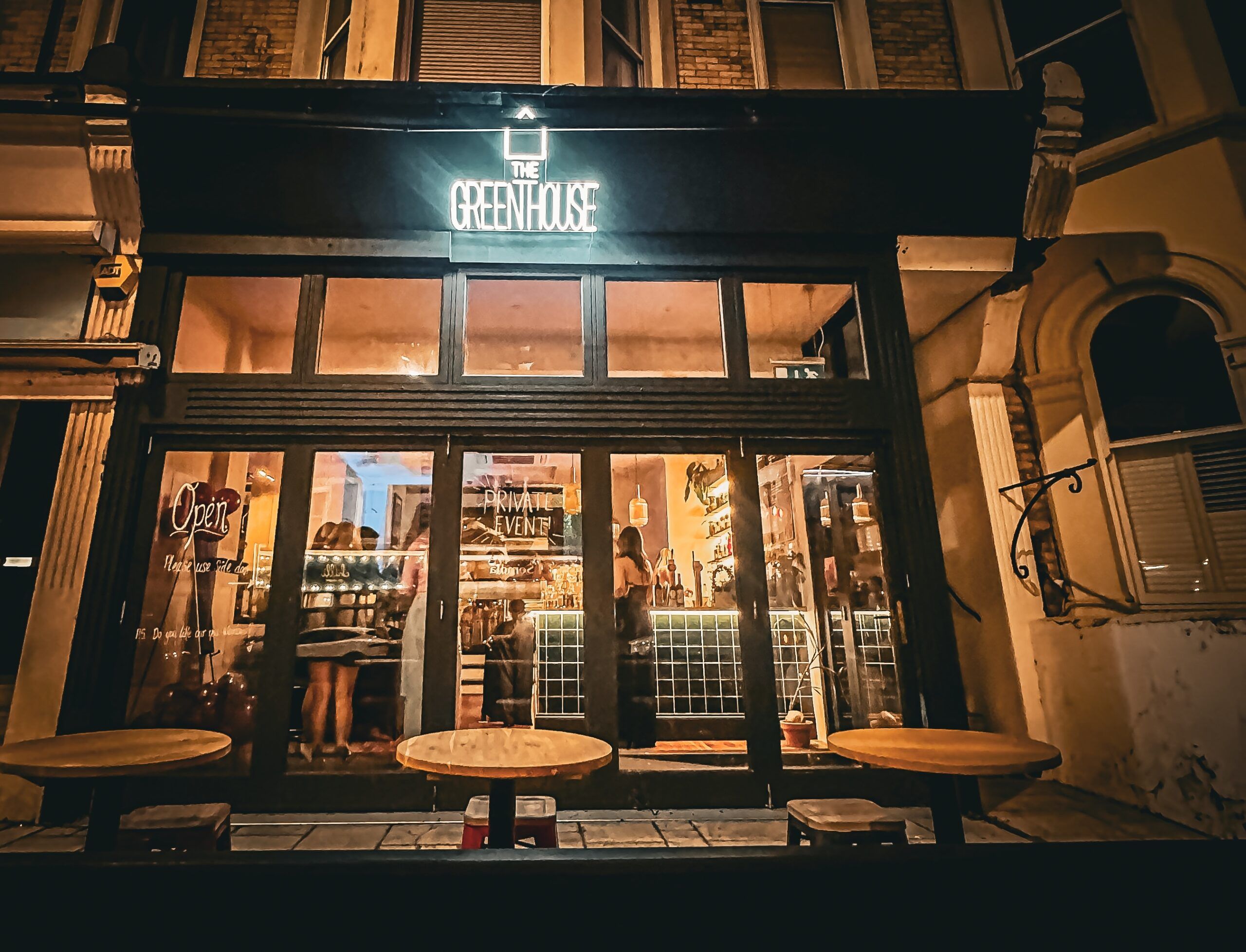 The Greenhouse by Night - Bar in Hove. Exterior shot
