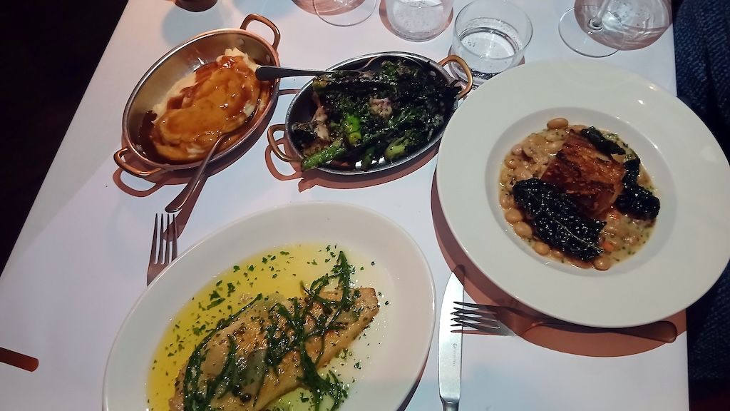 over head shot of the three dishes served on the table