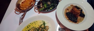 over head shot of the three dishes served on the table