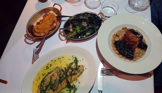 over head shot of the three dishes served on the table