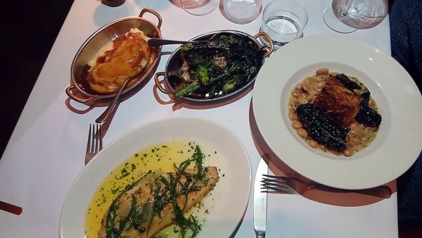 over head shot of the three dishes served on the table