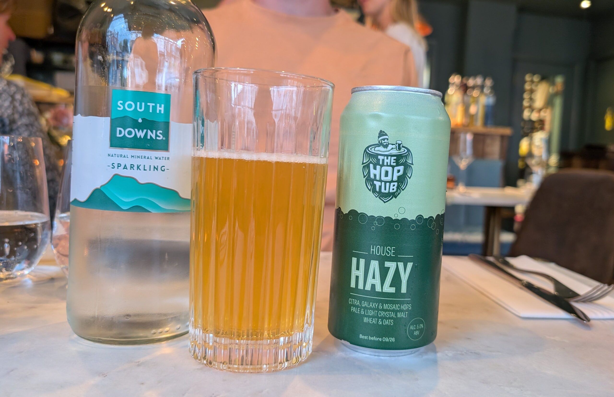 The Hop Tub beer on the table