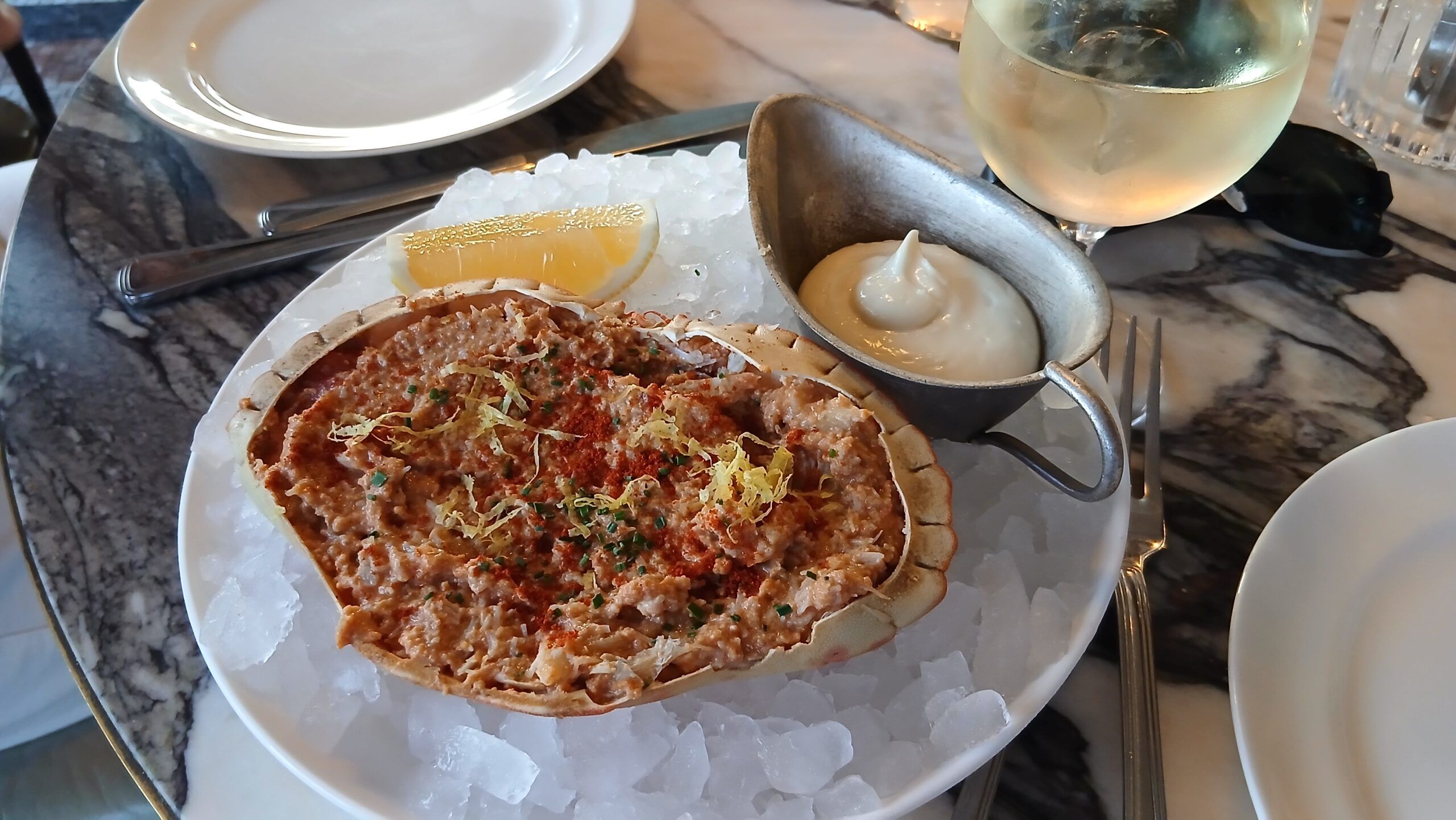 dressed crab and tuna tartar