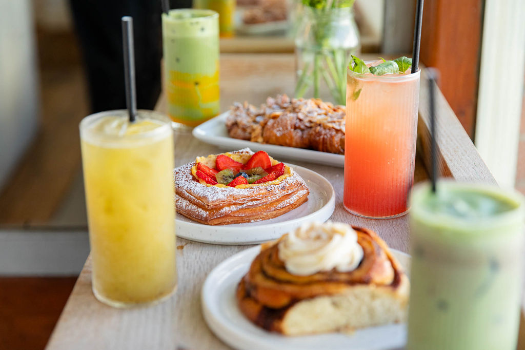 BRAVO Best Sweets & Treats Bayon Bakery pastries and summer drinks on a table in front of a window