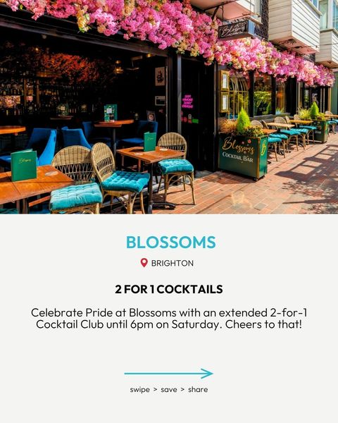 cocktail offer in brighton at Blossoms cocktail bar