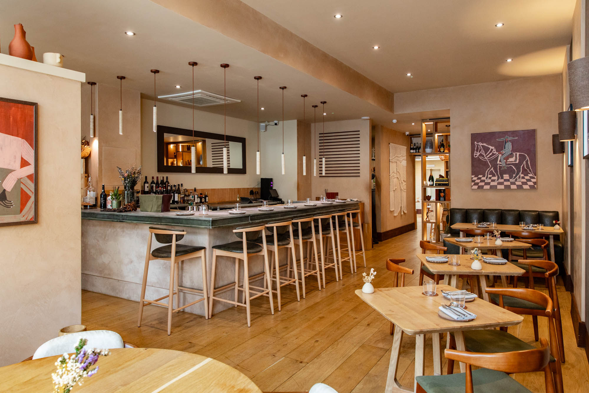 interior shot of the bar area at Maré