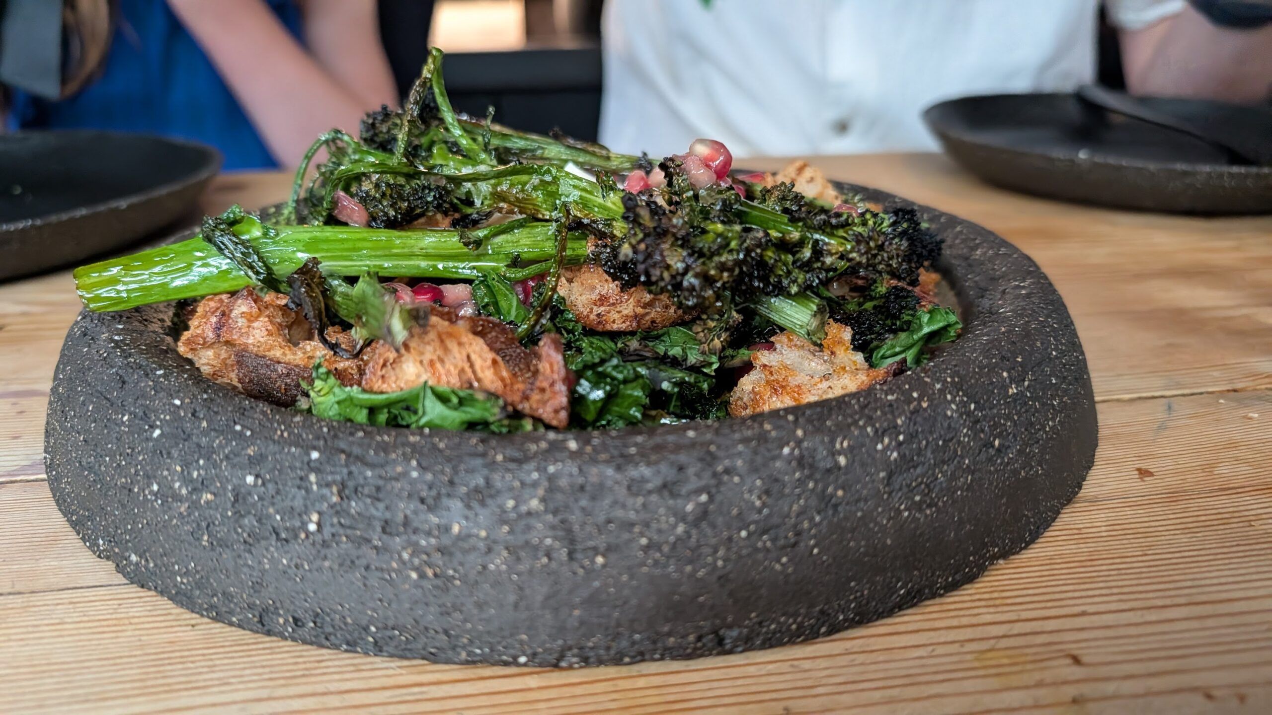 BBQ brassica salad of smoked kale, whipped tofu and croutons