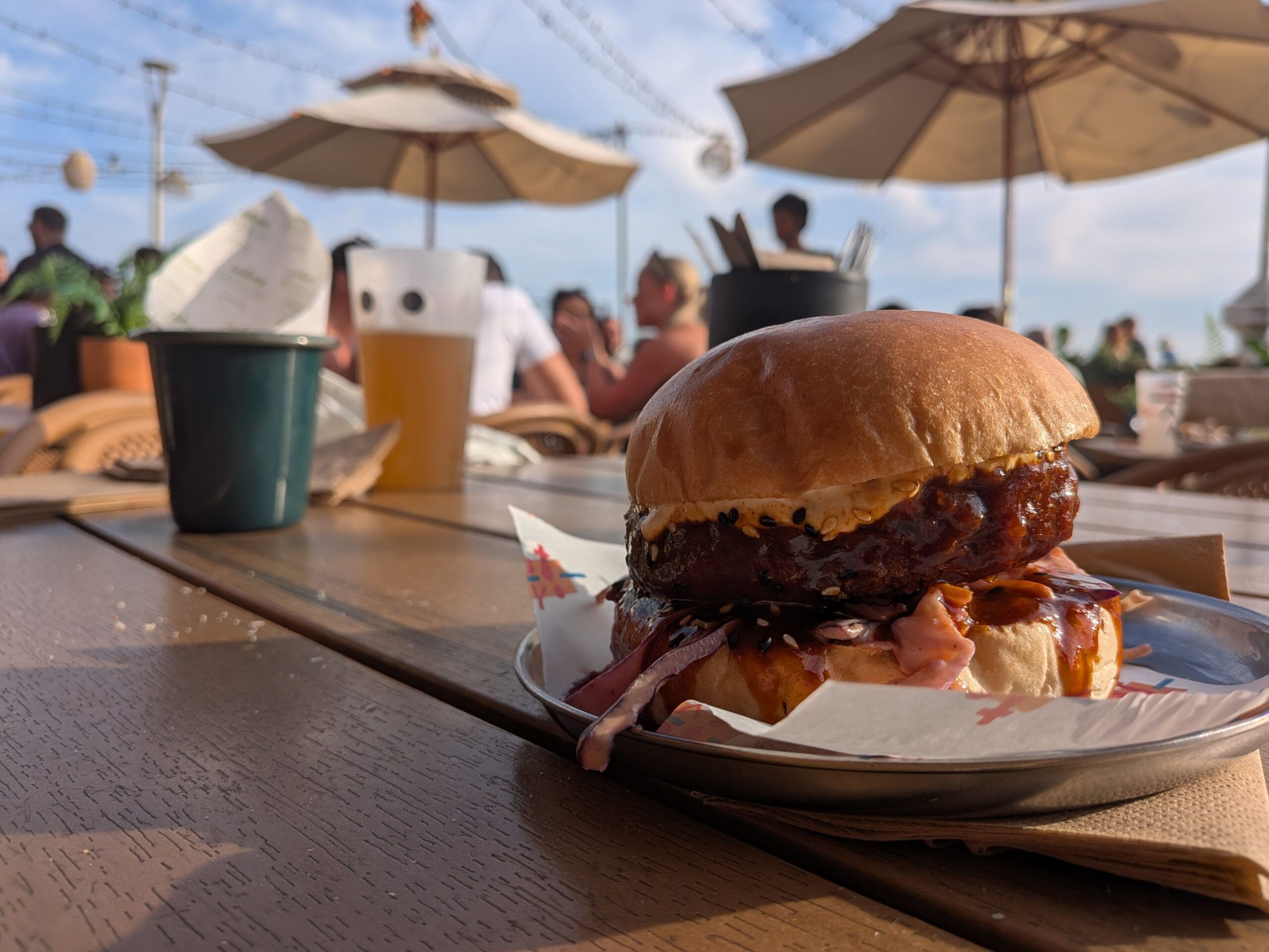 Korean kimchi vegan burger