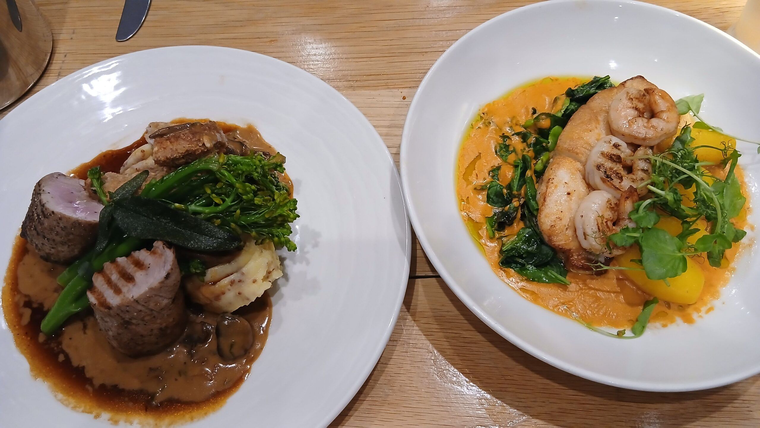pork and halibut dish