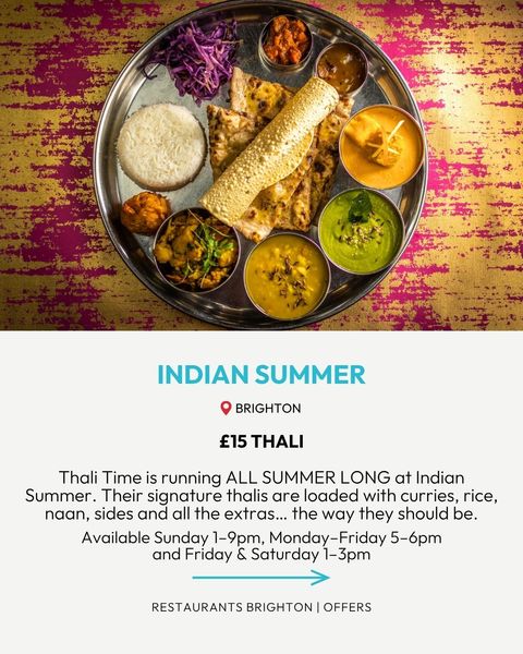 restaurant offer at Indian Summer in Brighton