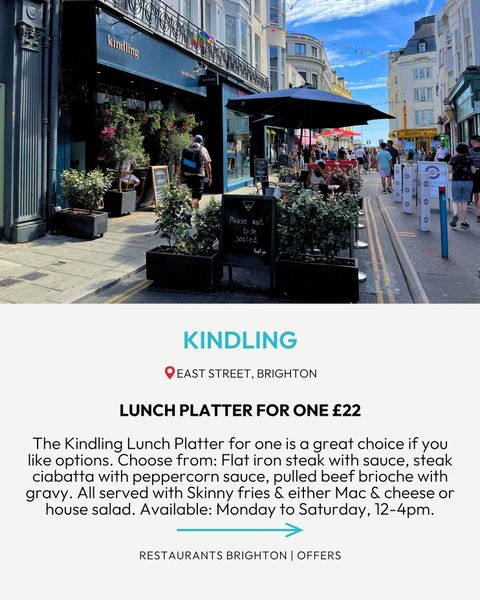 Kindling Restaurant in Brighton lunchtime offer