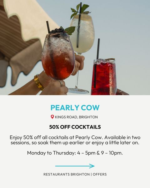 Cocktail offer at Pearly Cow in Brighton